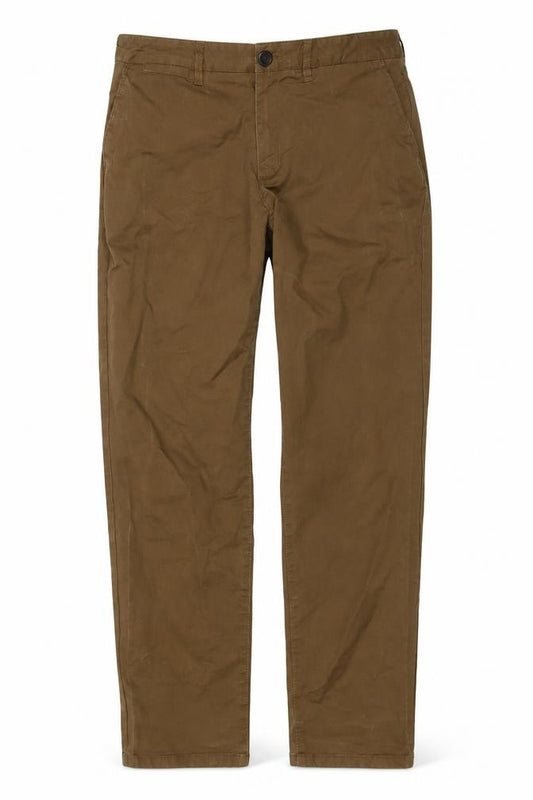 Racing Green Men’s Brown 34R Straight Fit Cotton Chino Trousers