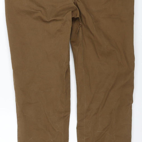 Racing Green Men’s Brown 34R Straight Fit Cotton Chino Trousers