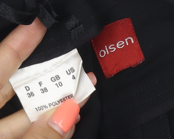 Olsen Women’s Black Size 10 Straight Leg Zip Formal Trousers