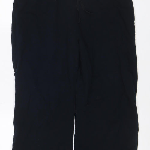 Marks and Spencer Women Black UK 18 Sweatpants Drawstring Cotton