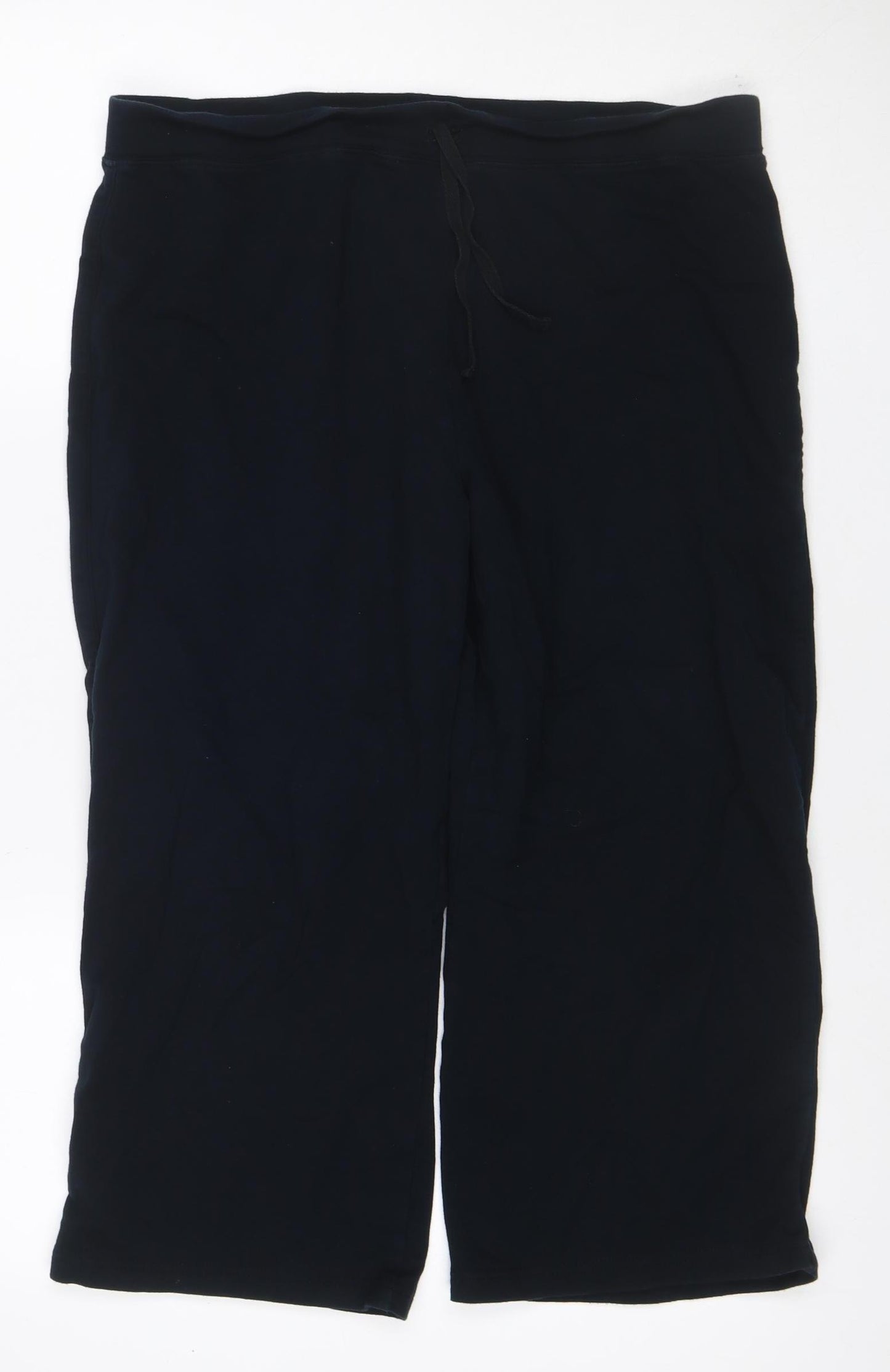 Marks and Spencer Women Black UK 18 Sweatpants Drawstring Cotton