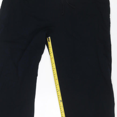 Marks and Spencer Women Black UK 18 Sweatpants Drawstring Cotton