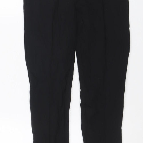 Zara Women Black S Polyamide Stretch Skinny Leggings Button Zip NWT