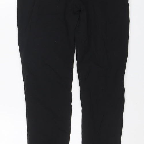 Zara Women Black S Polyamide Stretch Skinny Leggings Button Zip NWT