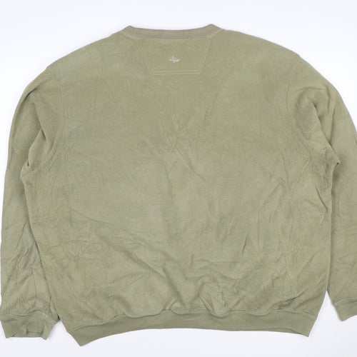 Antigua Men's Green XL Fairwinds Embroidered Crew Neck Fleece Sweatshirt