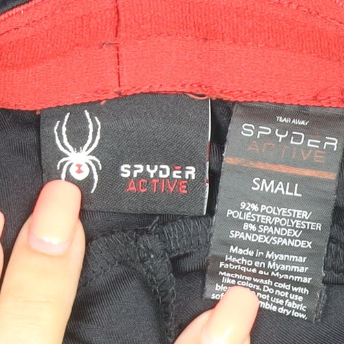 Spyder Active Men’s Black Red Track Pants Small Stretch Zip Pockets