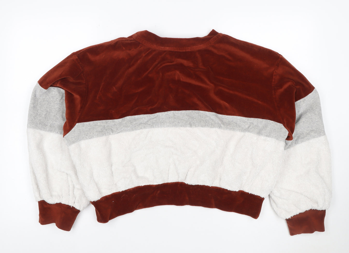BIYKA Women’s Multicoloured L Velour Colourblock Pullover Sweatshirt