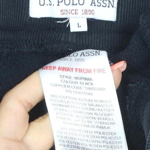 U.S. Polo Assn. Men’s Black L Jogger Sweatpants Cotton Blend