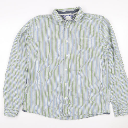 Tessera Men's Multicoloured Stripe Cotton Long Sleeve Shirt L Tailored