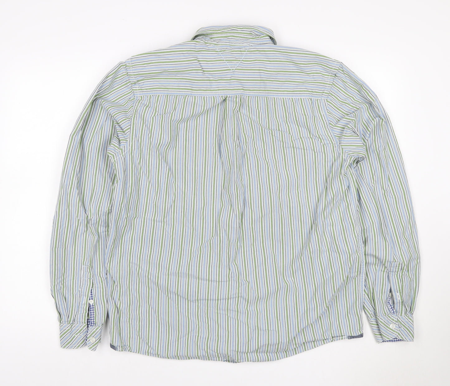 Tessera Men's Multicoloured Stripe Cotton Long Sleeve Shirt L Tailored