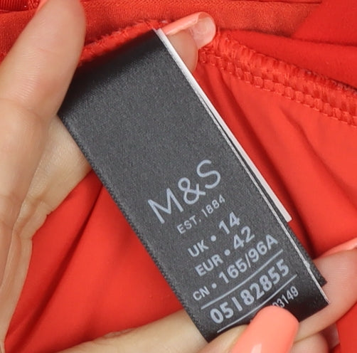 M&S Women’s Red UK 14 Think Climate Full Zip Windbreaker Jacket