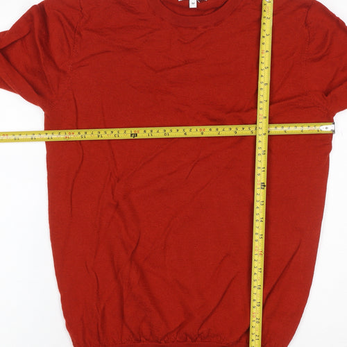 Reiss Men’s Red Medium 100% Wool Crew Neck Fine Knit Pullover Jumper
