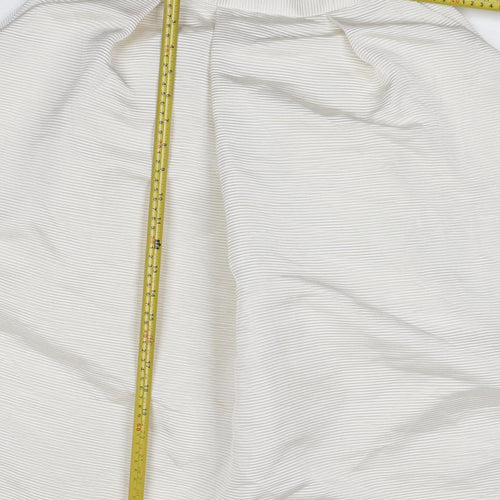 Ted Baker Women Ivory UK 12 A-Line Midi Textured Zip Skirt