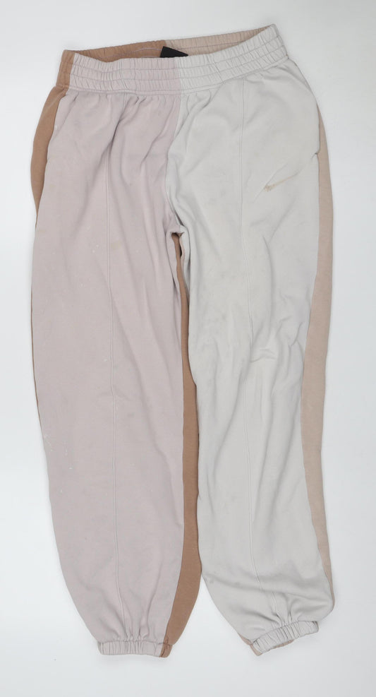Nike Women’s Beige Brown S Colourblock Jogger Sweatpants