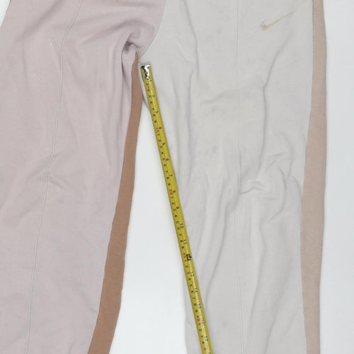 Nike Women’s Beige Brown S Colourblock Jogger Sweatpants