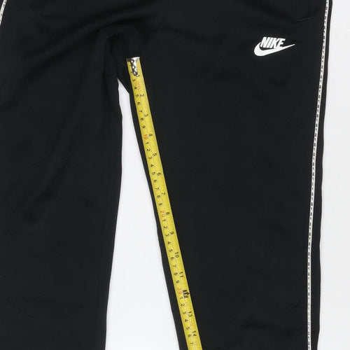 Nike Boys Black 12-13 Years Jogger Track Pants Logo Tape Pockets