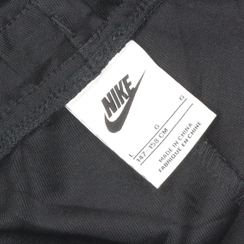 Nike Boys Black 12-13 Years Jogger Track Pants Logo Tape Pockets