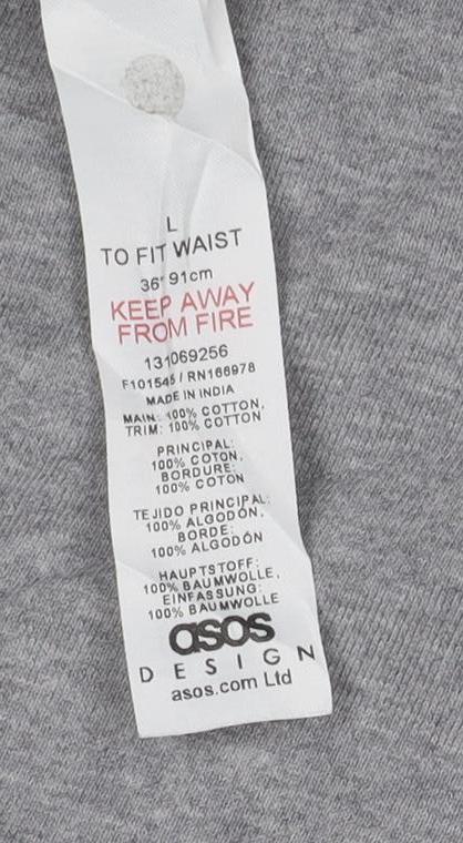 ASOS Design Men Grey L Jogger Sweatpants Elastic Waist Cotton