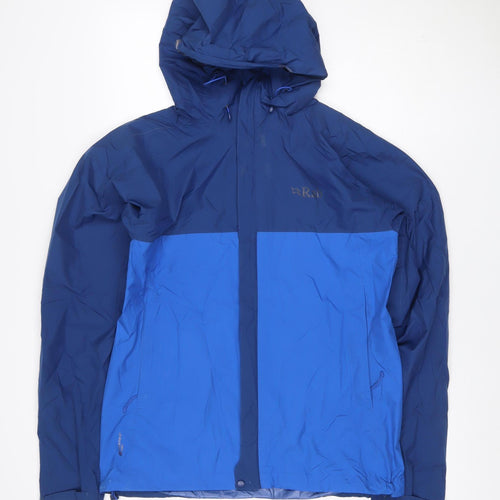 Rab Men’s Blue M Pertex Shield Hooded Waterproof Rain Jacket