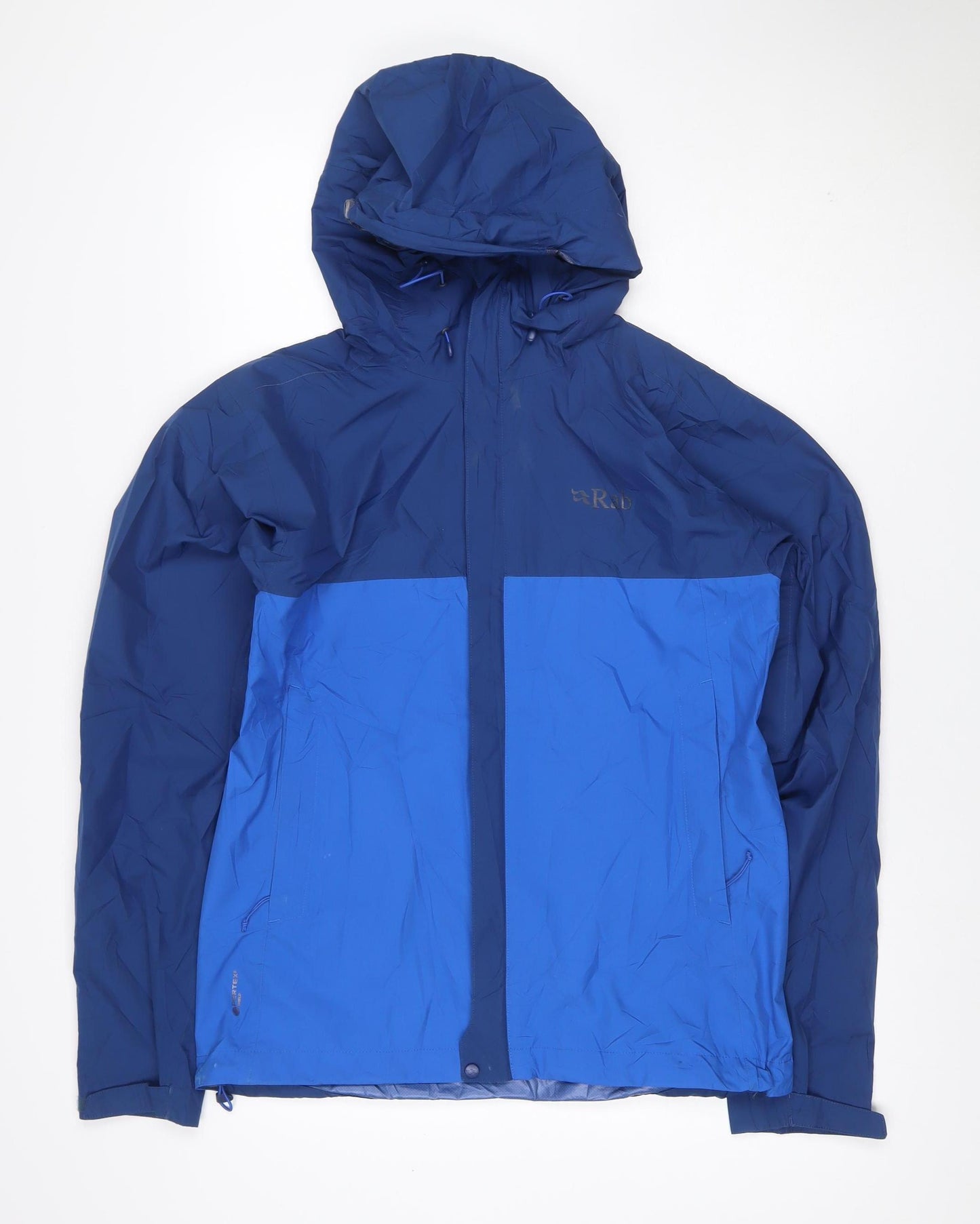 Rab Men’s Blue M Pertex Shield Hooded Waterproof Rain Jacket