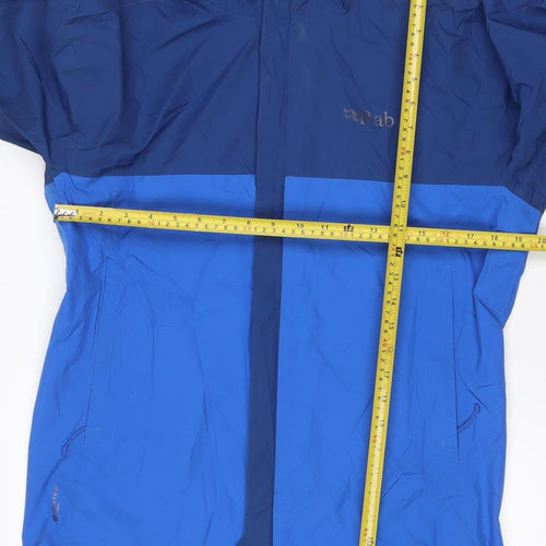 Rab Men’s Blue M Pertex Shield Hooded Waterproof Rain Jacket