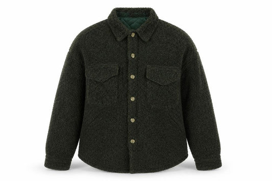 ASOS DESIGN Women’s Green Teddy Fleece Button Jacket UK 10 Lined