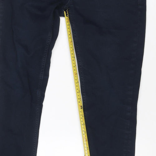 Topman Men's Blue W30 Short Stretch Skinny Jeans Cotton