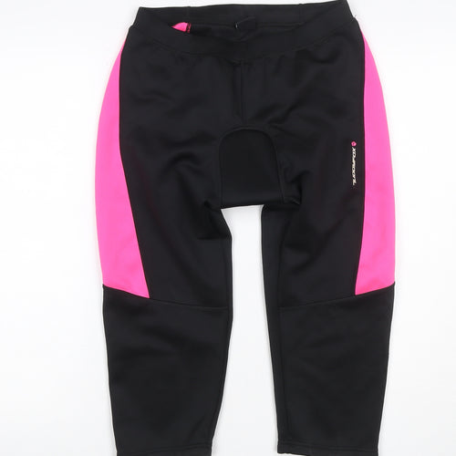 Muddyfox Women’s Black Pink Size 16 Cropped Padded Cycling Leggings