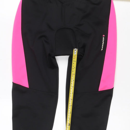 Muddyfox Women’s Black Pink Size 16 Cropped Padded Cycling Leggings