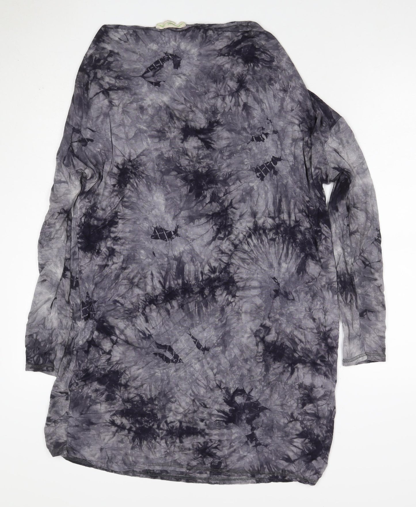 Maggie Sweet Women Grey Tie Dye S Asymmetric Cowl Neck Long Sleeve Dress