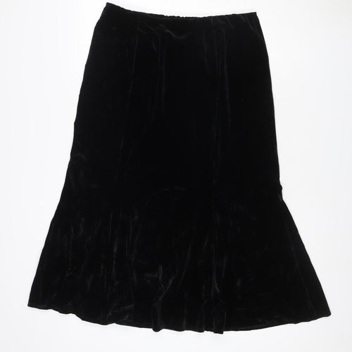 Eastex Women Black UK 14 Asymmetric Velvet Pencil Skirt Stretch