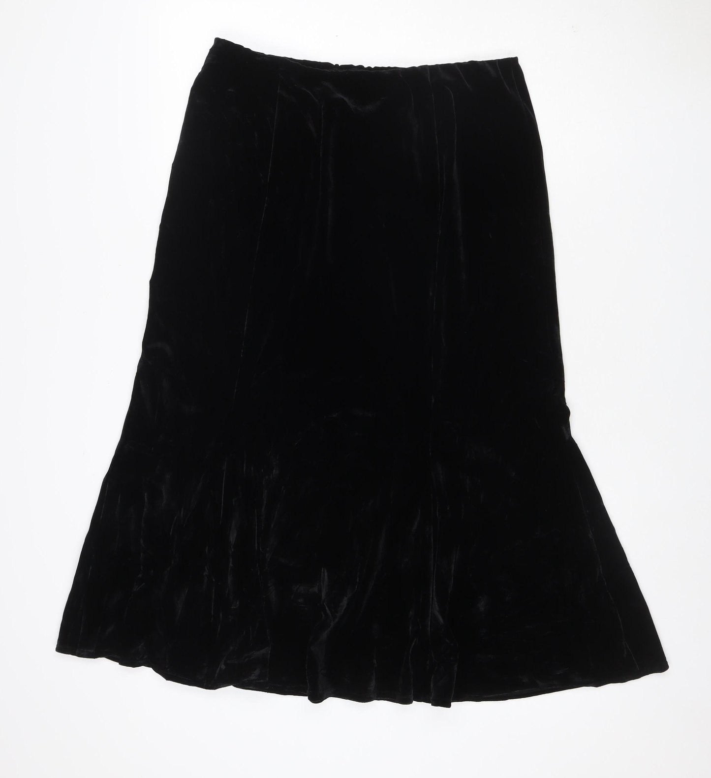 Eastex Women Black UK 14 Asymmetric Velvet Pencil Skirt Stretch
