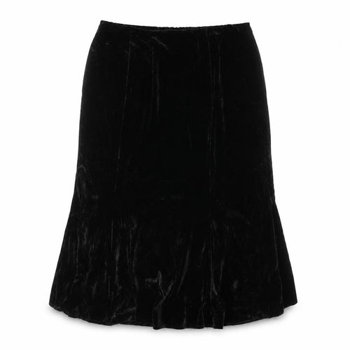 Eastex Women Black UK 14 Asymmetric Velvet Pencil Skirt Stretch