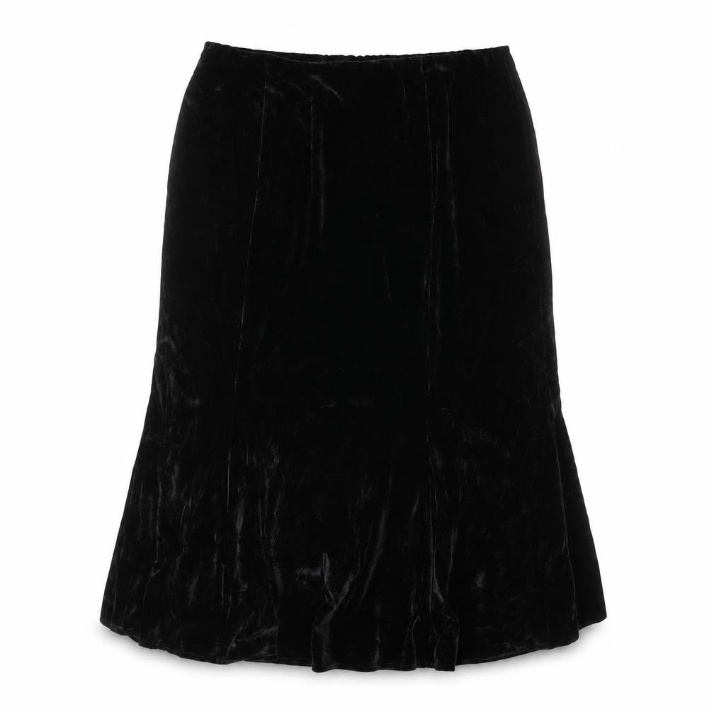 Eastex Women Black UK 14 Asymmetric Velvet Pencil Skirt Stretch