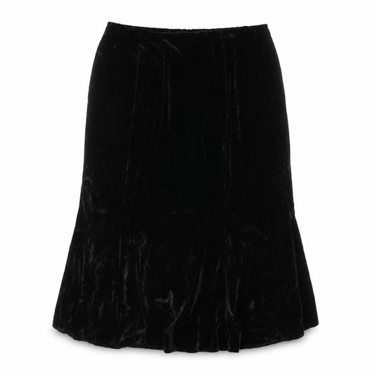 Eastex Women Black UK 14 Asymmetric Velvet Pencil Skirt Stretch