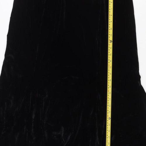 Eastex Women Black UK 14 Asymmetric Velvet Pencil Skirt Stretch