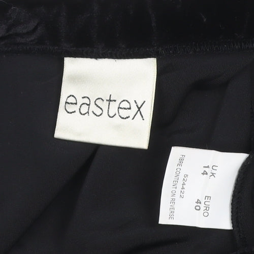 Eastex Women Black UK 14 Asymmetric Velvet Pencil Skirt Stretch