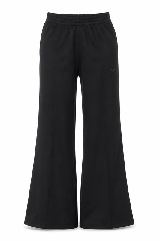 adidas Women Black S Flared Track Pants Stretch Athleisure