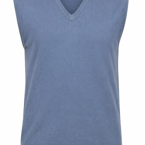 Green Woods Escape Men’s Blue L V-Neck Knit Sleeveless Jumper Vest