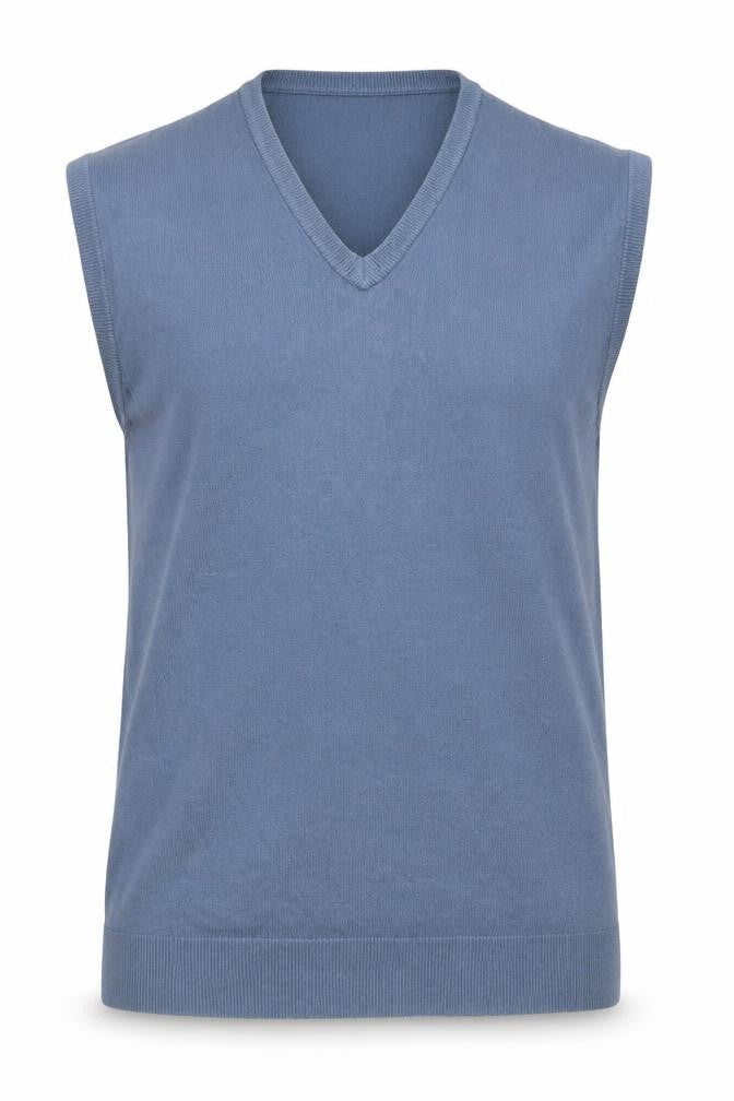 Green Woods Escape Men’s Blue L V-Neck Knit Sleeveless Jumper Vest