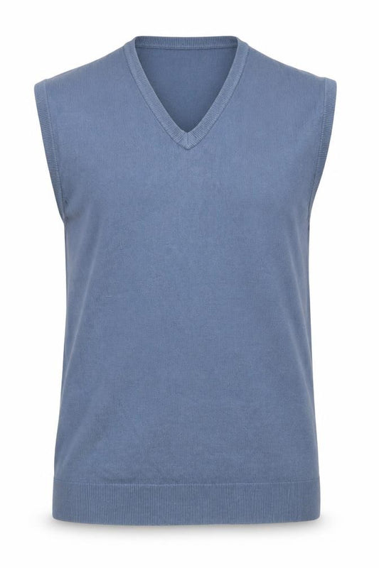 Green Woods Escape Men’s Blue L V-Neck Knit Sleeveless Jumper Vest