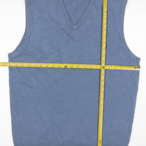 Green Woods Escape Men’s Blue L V-Neck Knit Sleeveless Jumper Vest