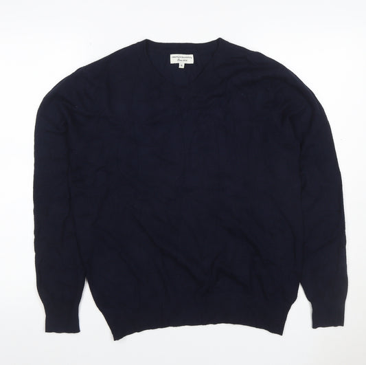 Cristiano Baldinucci Men’s Blue M V-Neck Wool Blend Pullover Jumper