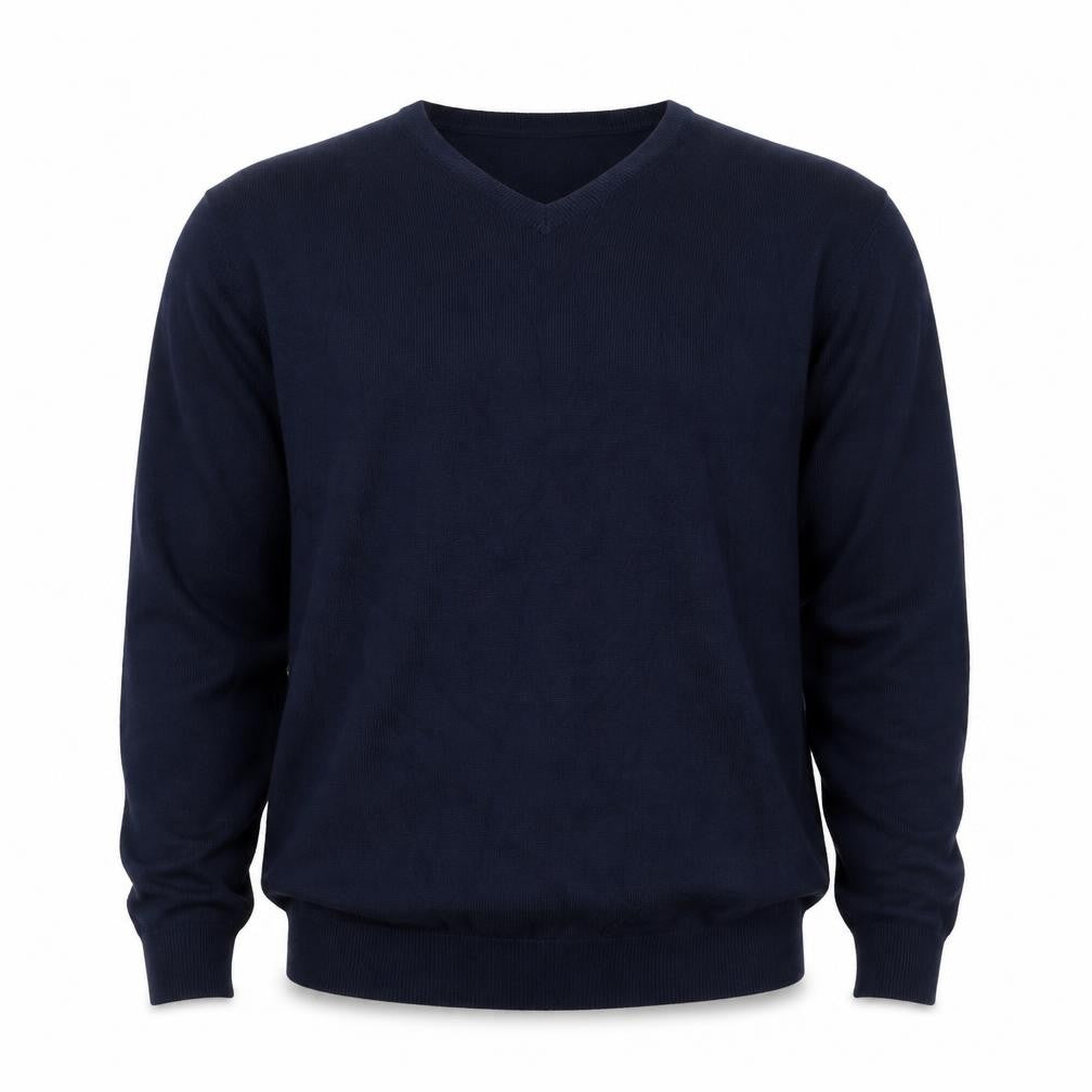Cristiano Baldinucci Men’s Blue M V-Neck Wool Blend Pullover Jumper