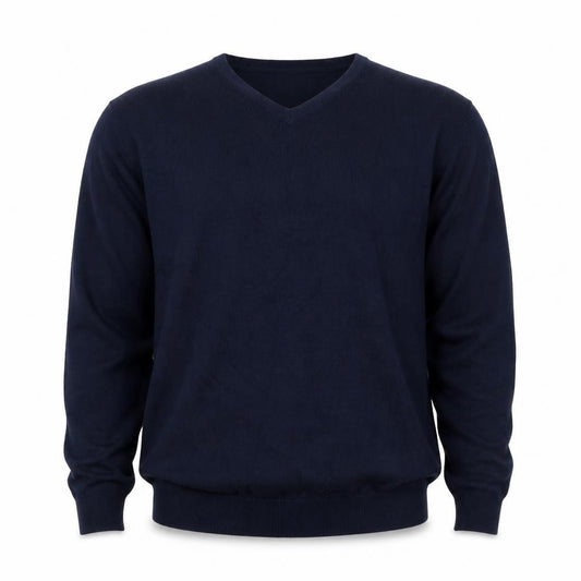 Cristiano Baldinucci Men’s Blue M V-Neck Wool Blend Pullover Jumper
