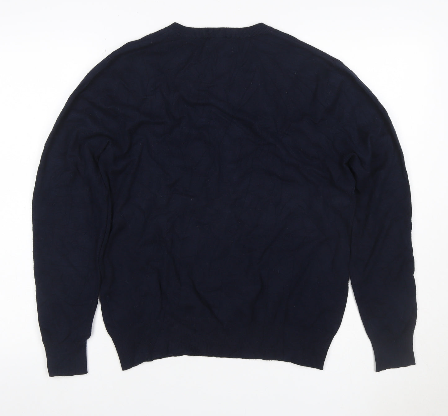 Cristiano Baldinucci Men’s Blue M V-Neck Wool Blend Pullover Jumper