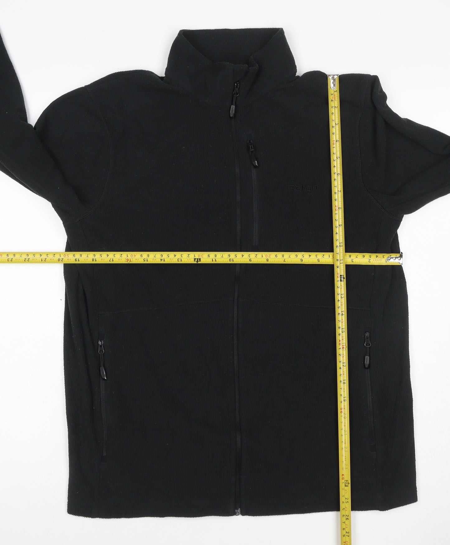 Rohan Men's Black M Full Zip Fleece Jacket Stand-Up Collar Pockets
