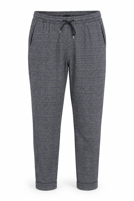 Marks & Spencer Men Grey Check Size 16 Jogger Trousers Drawstring