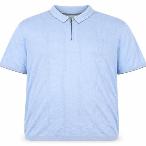 Autograph Men's Blue 2XL Short Sleeve 1/4 Zip Textured Knit Polo