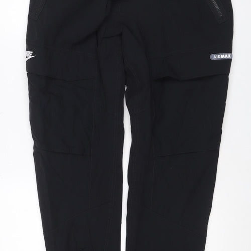 Nike Men’s Black L Air Max Jogger Track Pants Drawstring Zip Pockets
